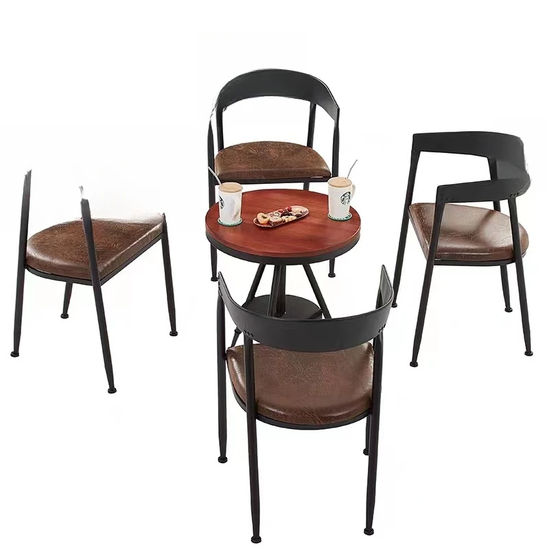 Solid wood cafe simple small round table and chair combination, bar milk tea shop casual round table
Solid wood cafe simple small round table and chair combination, bar milk tea shop casual round table
