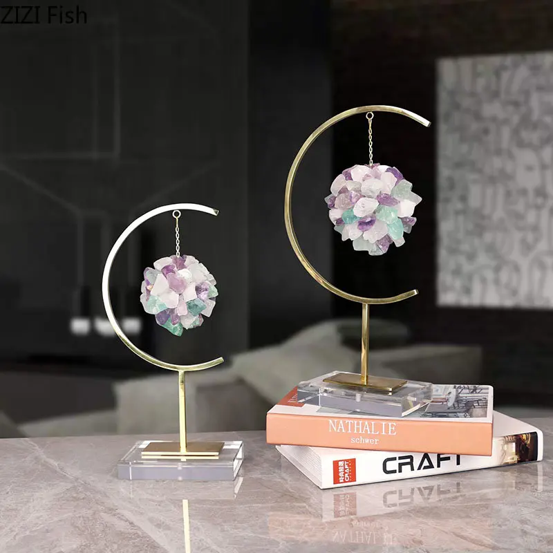 Crystal Ball Pendant Natural Colored Crystal Metal Handicraft Cradle Hanging Ornament Metal Decorative Figurines Home Decoration
Crystal Ball Pendant Natural Colored Crystal Metal Handicraft Cradle Hanging Ornament Metal Decorative Figurines Home Decoration