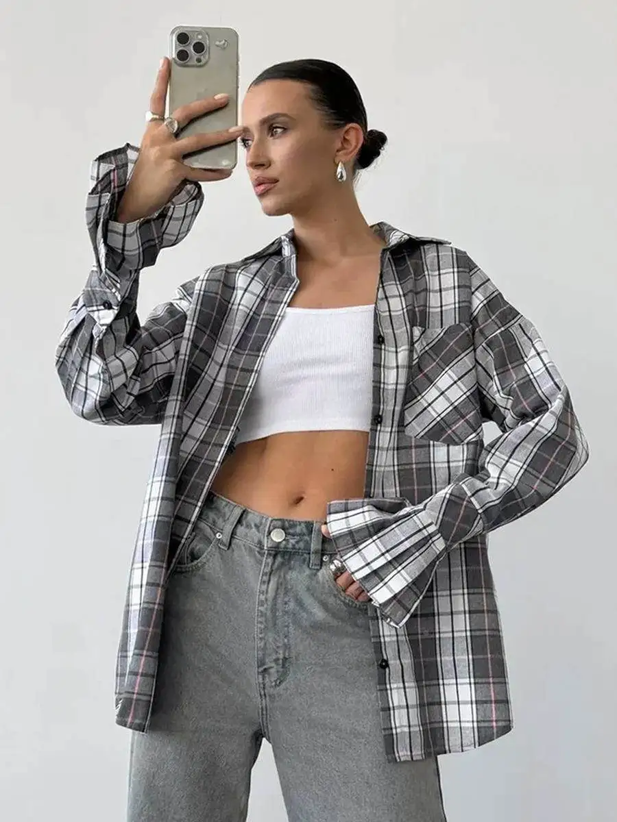Cross border design style plaid shirt for women in autumn 2025 New oversized casual cotton shirt loose top for women's clothing
Cross border design style plaid shirt for women in autumn 2025 New oversized casual cotton shirt loose top for women's clothing