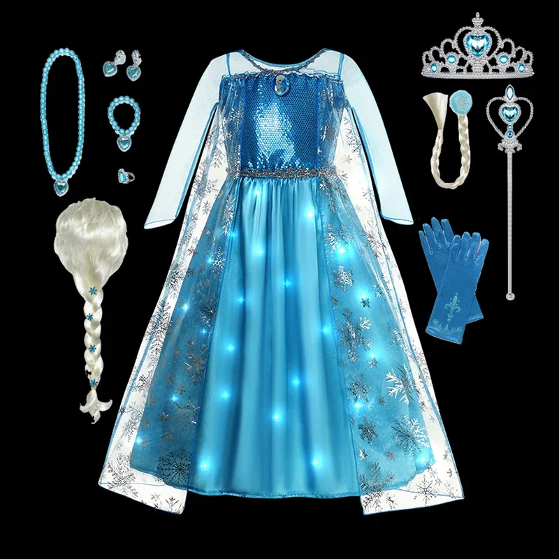 Disney Elsa Role Playing Dress Light Up Kids Halloween Frozen Carnival Apparel Girls Birthday Elsa Princess Glowing Vesidos
Disney Elsa Role Playing Dress Light Up Kids Halloween Frozen Carnival Apparel Girls Birthday Elsa Princess Glowing Vesidos