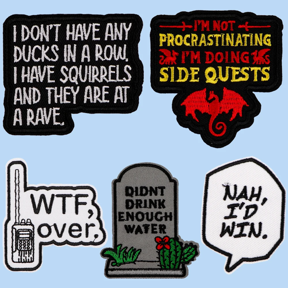 Quotations Phrases Patch for Clothing Iron on Embroidered Sewing Applique Sew On Fabric Badge Apparel Accessories
Quotations Phrases Patch for Clothing Iron on Embroidered Sewing Applique Sew On Fabric Badge Apparel Accessories