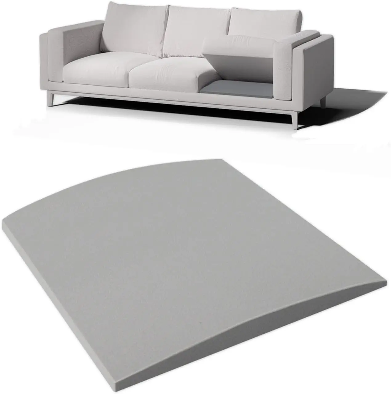 Couch Cushion Support for Sagging Seat, 22x22x2.4 Inch, High Density Curved Foam Sofa Cushion Support, Grey Set of 1
Couch Cushion Support for Sagging Seat, 22x22x2.4 Inch, High Density Curved Foam Sofa Cushion Support, Grey Set of 1