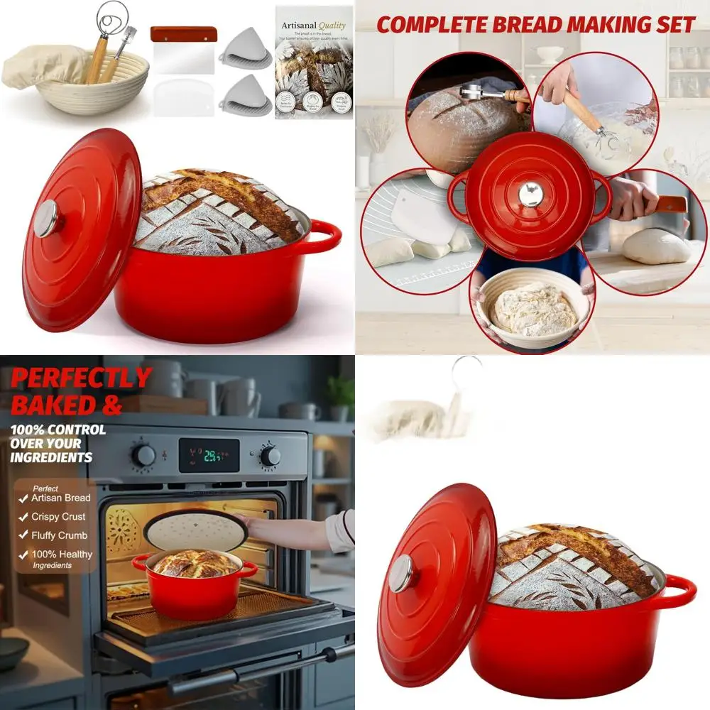 Эмалированная чугунная хлебопекарная печь с корзиной для расстойки теста, идеально подходит для выпечки, тушения, приготовления рагу, жарки (красная)
Эмалированная чугунная хлебопекарная печь с корзиной для расстойки теста, идеально подходит для выпечки, тушения, приготовления рагу, жарки (красная)