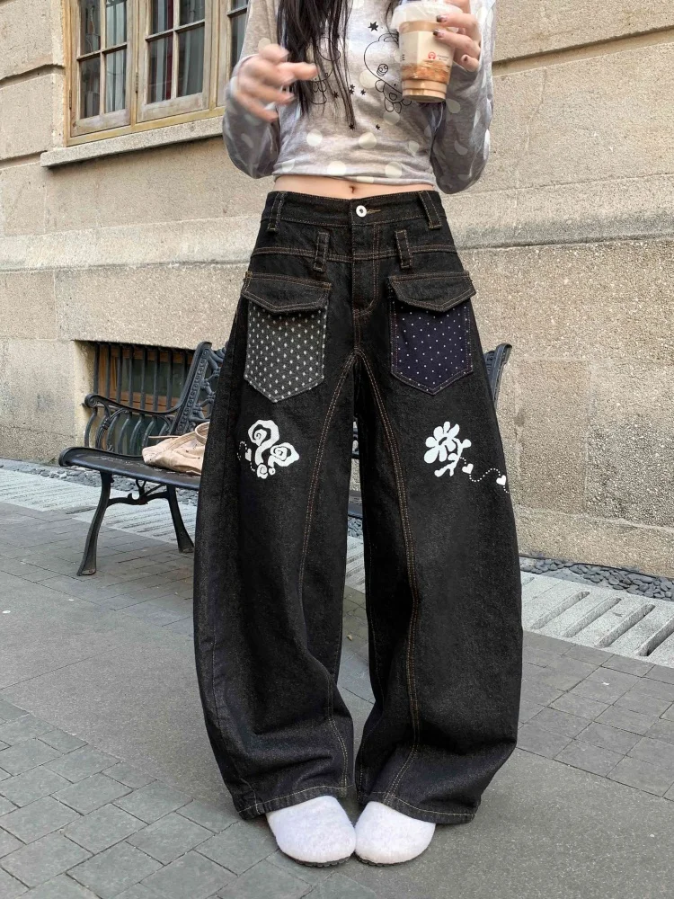 Женские джинсы-брюки 2026 Cyber Y2K Streetwear с точечными карманами, черные, свободные, прямые, из хлопка, длинные
Женские джинсы-брюки 2026 Cyber Y2K Streetwear с точечными карманами, черные, свободные, прямые, из хлопка, длинные