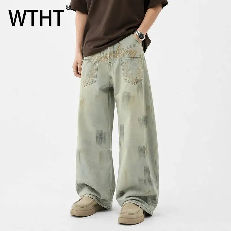 WTHT Fashion Men's Graffiti Letter Embroidery Do Old Denim Pants Vintage 2026 Summer American Style Wide Leg Jeans Male 2A3225
WTHT Fashion Men's Graffiti Letter Embroidery Do Old Denim Pants Vintage 2026 Summer American Style Wide Leg Jeans Male 2A3225