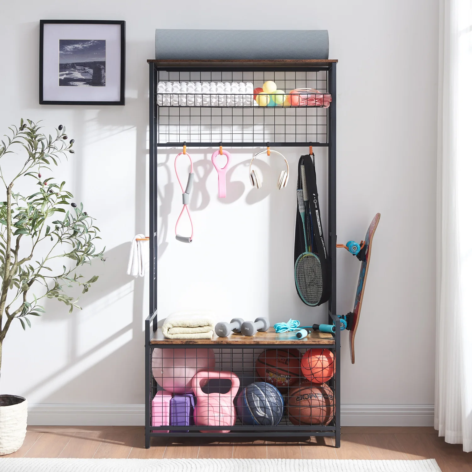 Garage Sports Equipment Organizer System Ball Gear Basketball Racks for Balls, Ball Holder with Baskets, Indoor/Outdoor Kids Toy
Garage Sports Equipment Organizer System Ball Gear Basketball Racks for Balls, Ball Holder with Baskets, Indoor/Outdoor Kids Toy