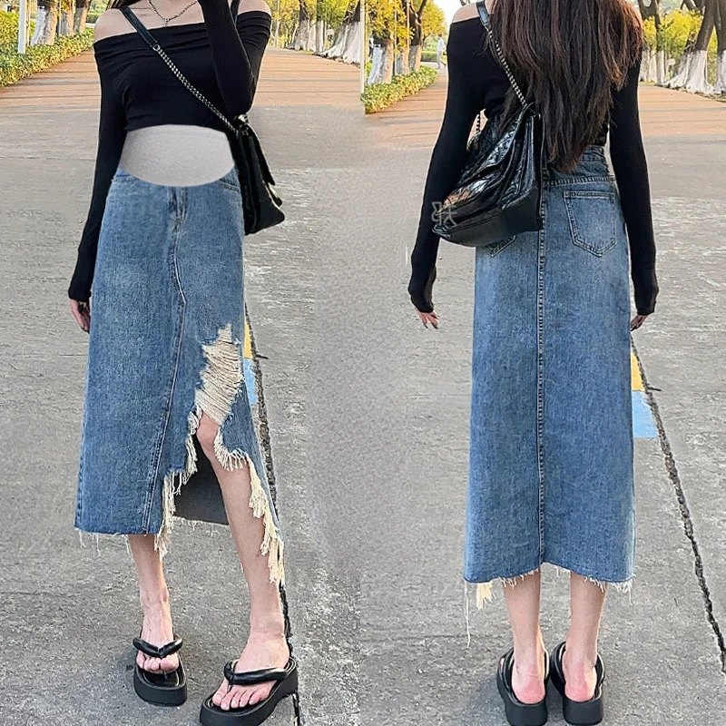 Fashion Maternity Denim Skirts High Waist Back Split Pregnant Woman A-Line Skirts Vintage Ankle-length Pregnancy Pencil Skirts
Fashion Maternity Denim Skirts High Waist Back Split Pregnant Woman A-Line Skirts Vintage Ankle-length Pregnancy Pencil Skirts