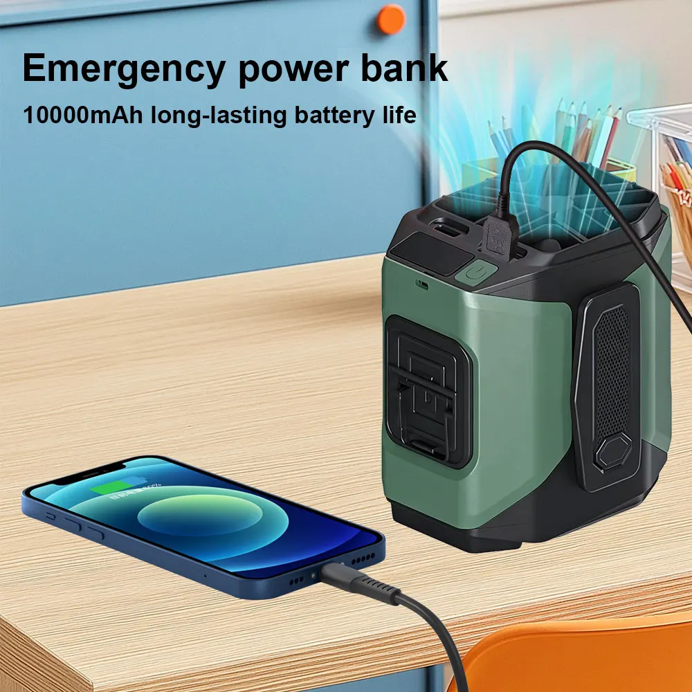 10000mAh Portable Waist Fan with Power Bank LED Lighting Hanging Neck Fan 5 Speed Strong Airflow Cooling Fan for Outdoor Working
10000mAh Portable Waist Fan with Power Bank LED Lighting Hanging Neck Fan 5 Speed Strong Airflow Cooling Fan for Outdoor Working