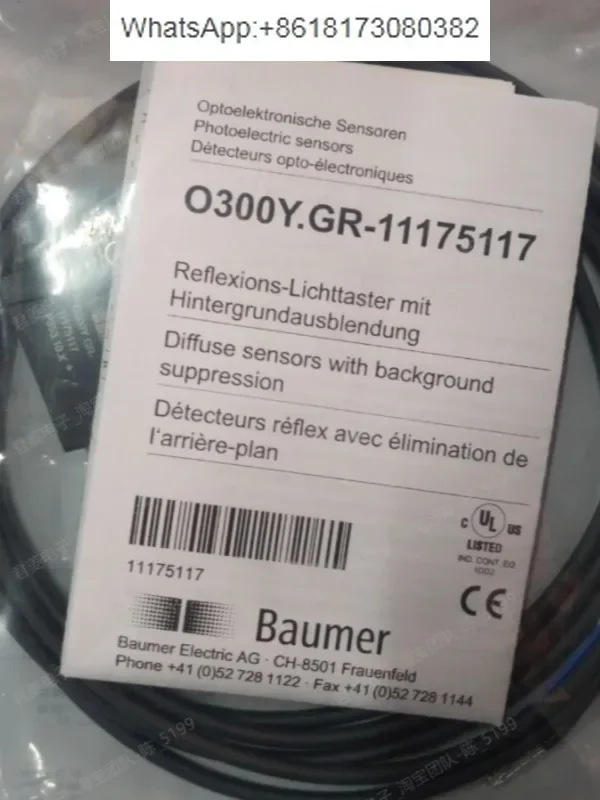 Baumer Alliance O300Y GR-11175117 brand new genuine photoelectric switch 0300Y GR11175117
Baumer Alliance O300Y GR-11175117 brand new genuine photoelectric switch 0300Y GR11175117