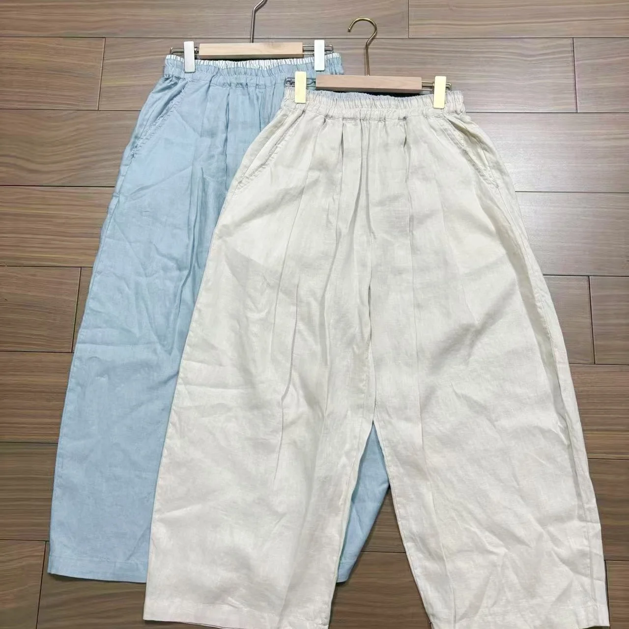 Pure Linen Carrot Pants Women's High Waist Elastic Waist Sweet Style Summer New Arrival plus Size Loose Fit Long Trousers
Pure Linen Carrot Pants Women's High Waist Elastic Waist Sweet Style Summer New Arrival plus Size Loose Fit Long Trousers