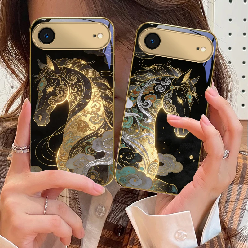 Ruishou Golden Steed For IPhone 17Pro Max 16 17 Pro oMax 15 Pro 14 13 Plus 12Mini 11 Pro Max XR 16E Air Golden glass phone case
Ruishou Golden Steed For IPhone 17Pro Max 16 17 Pro oMax 15 Pro 14 13 Plus 12Mini 11 Pro Max XR 16E Air Golden glass phone case