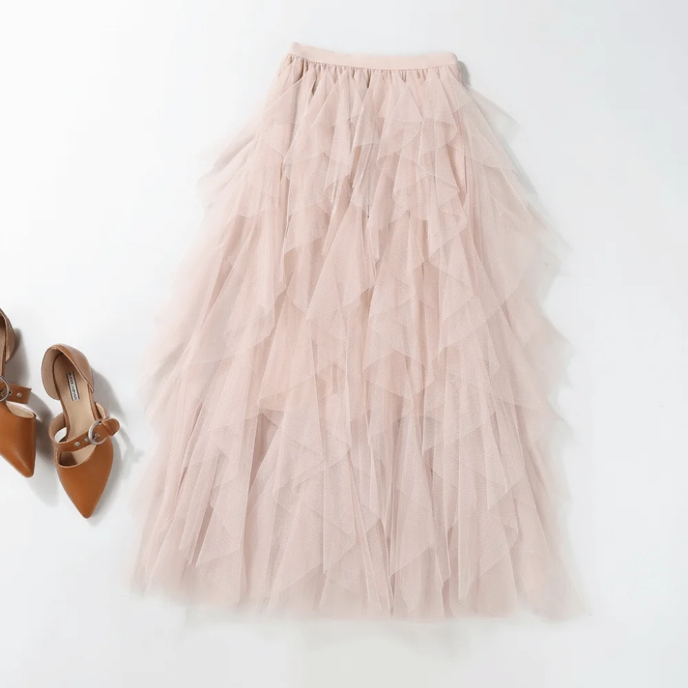 New Elastic High Waist Irregular Tulle Skirt Multi-layer Elegant A-line Skirt Puffy Long Skirt Women
New Elastic High Waist Irregular Tulle Skirt Multi-layer Elegant A-line Skirt Puffy Long Skirt Women