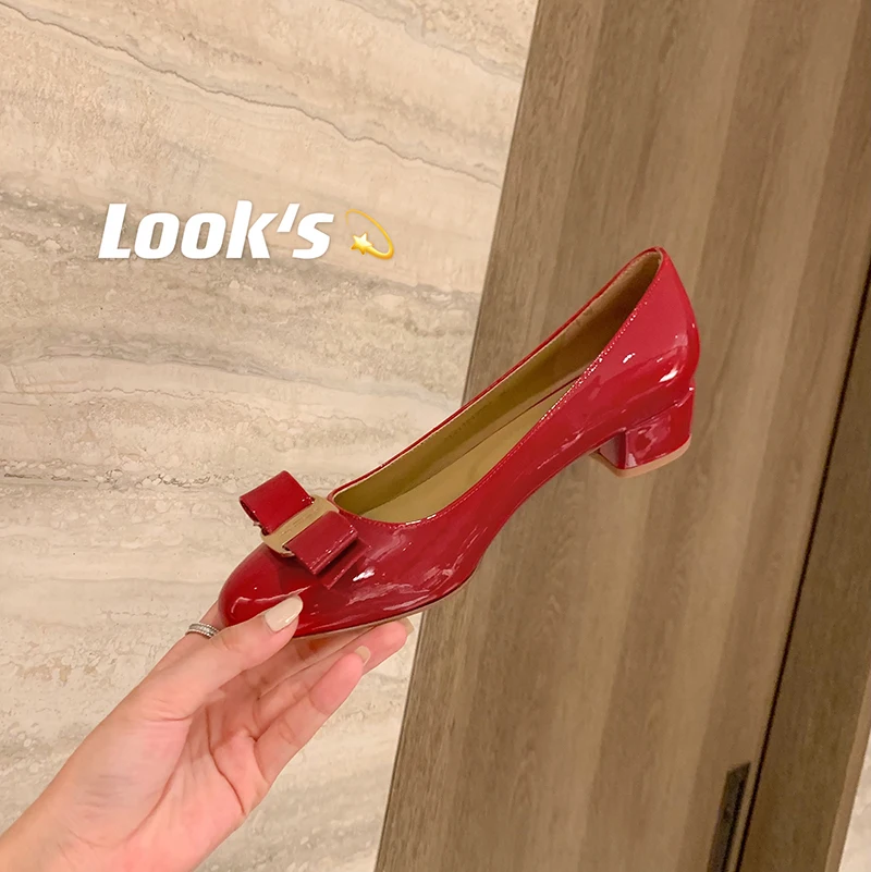 Black Classic Customized Women's Shoes Bow Round Head Ballet Shoes Thick Heel Single Shoes Women's Wedding Shoes OL
Black Classic Customized Women's Shoes Bow Round Head Ballet Shoes Thick Heel Single Shoes Women's Wedding Shoes OL
