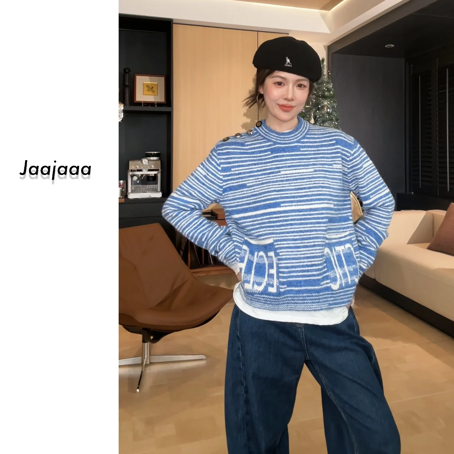 Jaajaaa Milan Fraance Sle Knitted Woolen Sweater Striped Versatile Loose Fit Soft Polyester Blend Long Sve round Ne
Jaajaaa Milan Fraance Sle Knitted Woolen Sweater Striped Versatile Loose Fit Soft Polyester Blend Long Sve round Ne