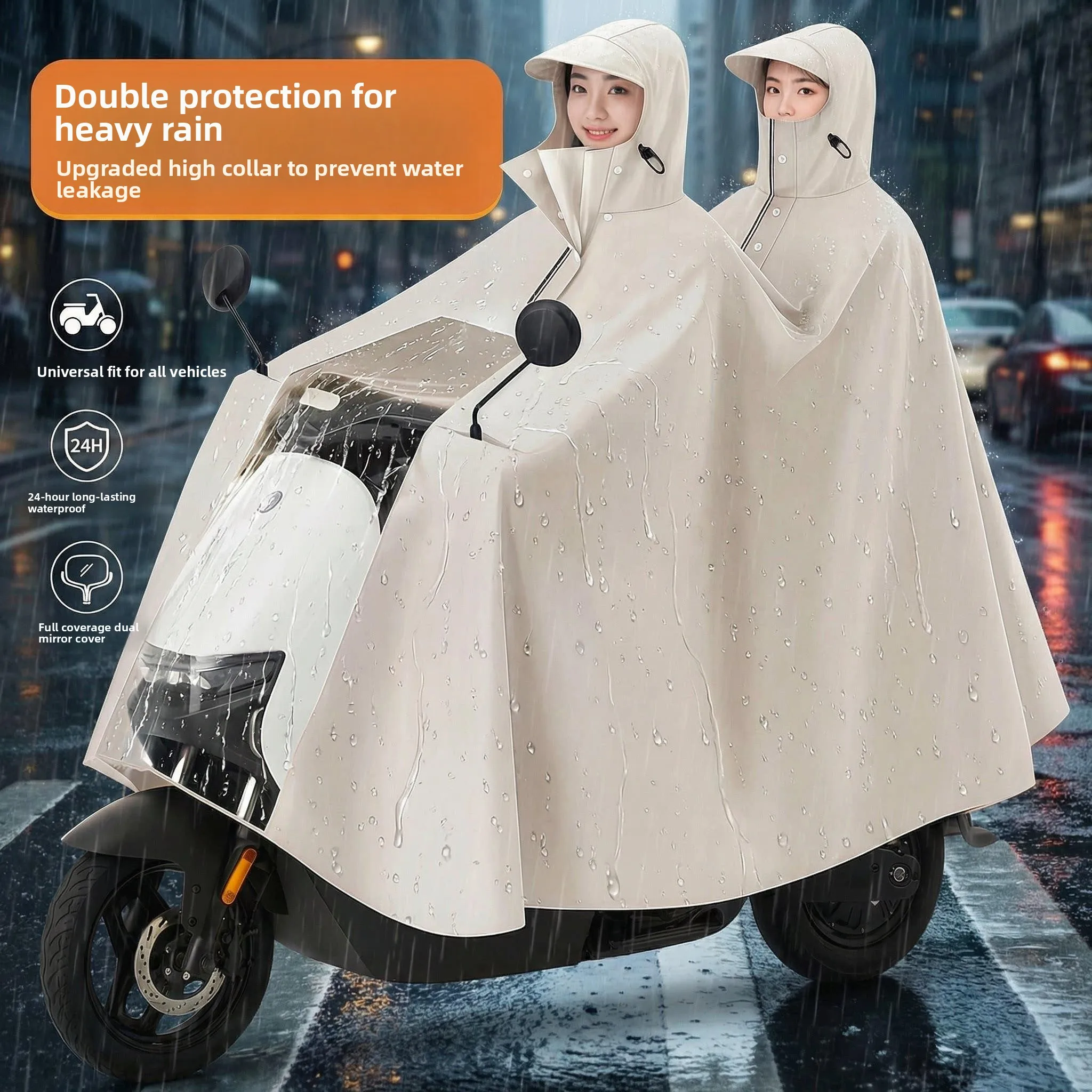 Thickened Long Vehicle Raincoat Double Person Parent-Child Style School Commuting Full Body Cycling Waterproof Raincoat
Thickened Long Vehicle Raincoat Double Person Parent-Child Style School Commuting Full Body Cycling Waterproof Raincoat