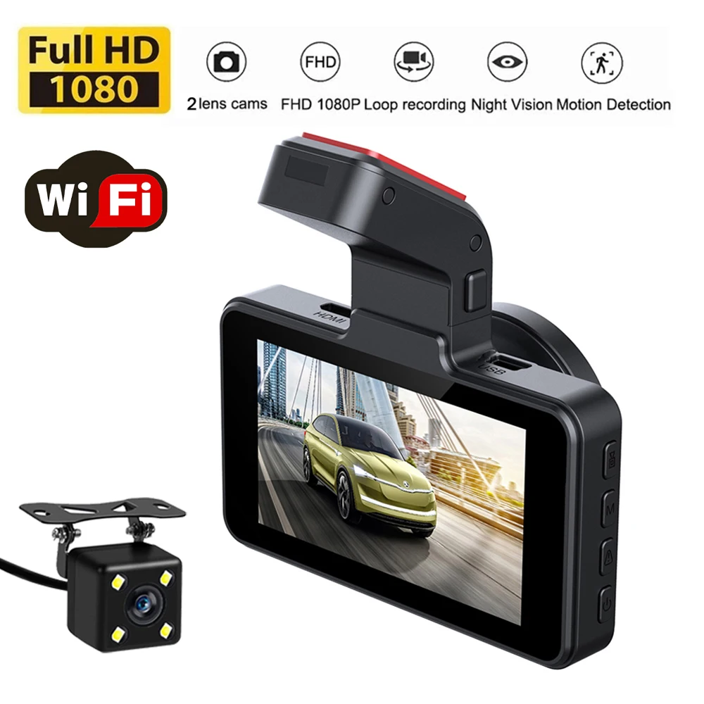 Dash Cam Dual Lens 1080P Full HD Vehicle Car Camera Car DVR Night Vision Driving Video Recorder WiFi Parking Monitor Black Box
Dash Cam Dual Lens 1080P Full HD Vehicle Car Camera Car DVR Night Vision Driving Video Recorder WiFi Parking Monitor Black Box