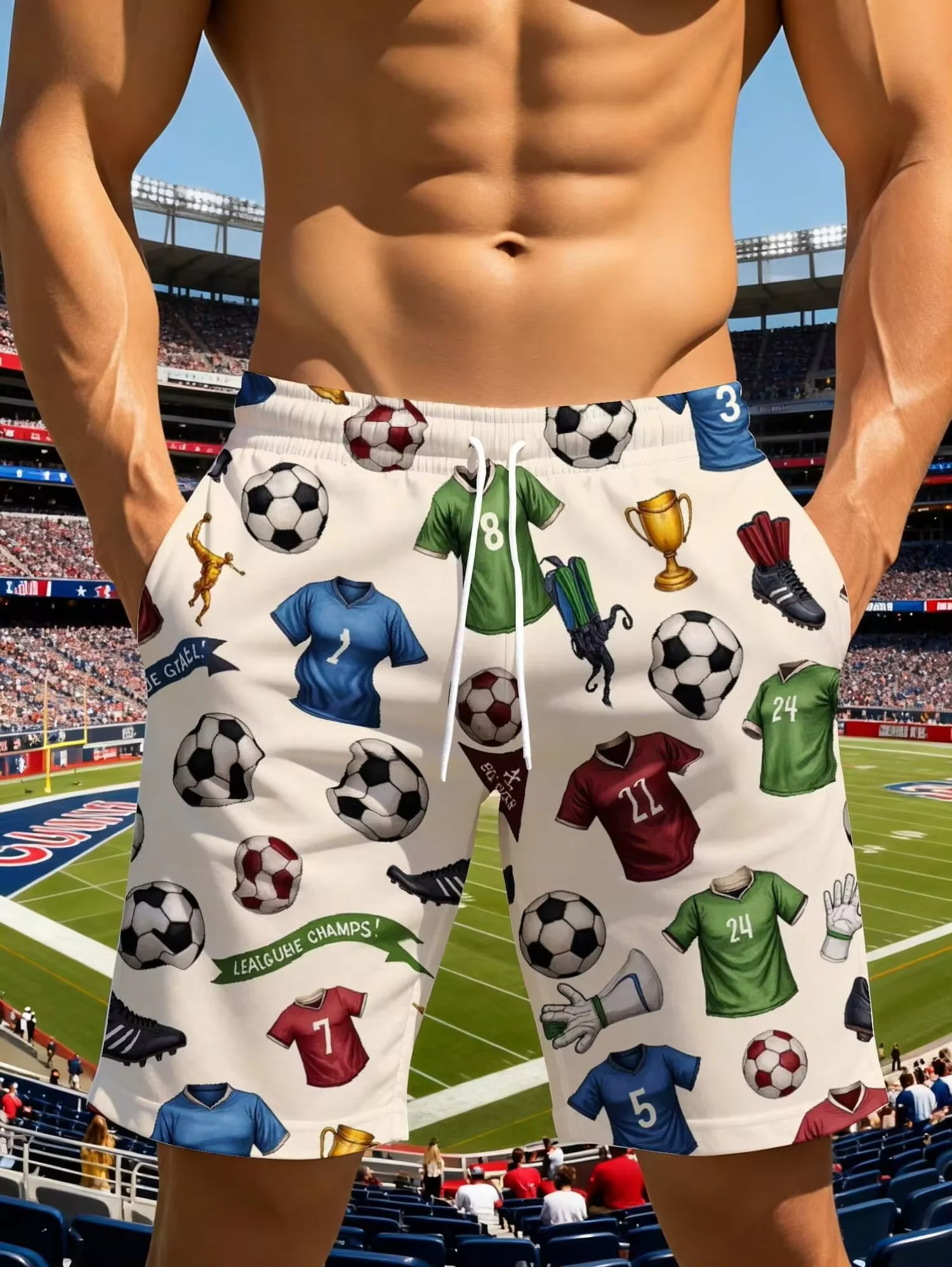 Men's Lightweight Soft Beach Shorts Loose Soccer Ball Jersey Trophy Glove Vacation Beach Party Wear
Men's Lightweight Soft Beach Shorts Loose Soccer Ball Jersey Trophy Glove Vacation Beach Party Wear