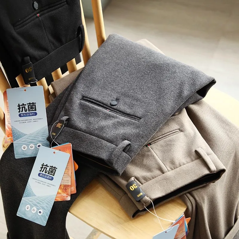 Original Design Autumn Winter Thiened Warm Woolen Casual Pants Men's Faion Mix Spun Polyester Straight Leg Zipper Fly
Original Design Autumn Winter Thiened Warm Woolen Casual Pants Men's Faion Mix Spun Polyester Straight Leg Zipper Fly