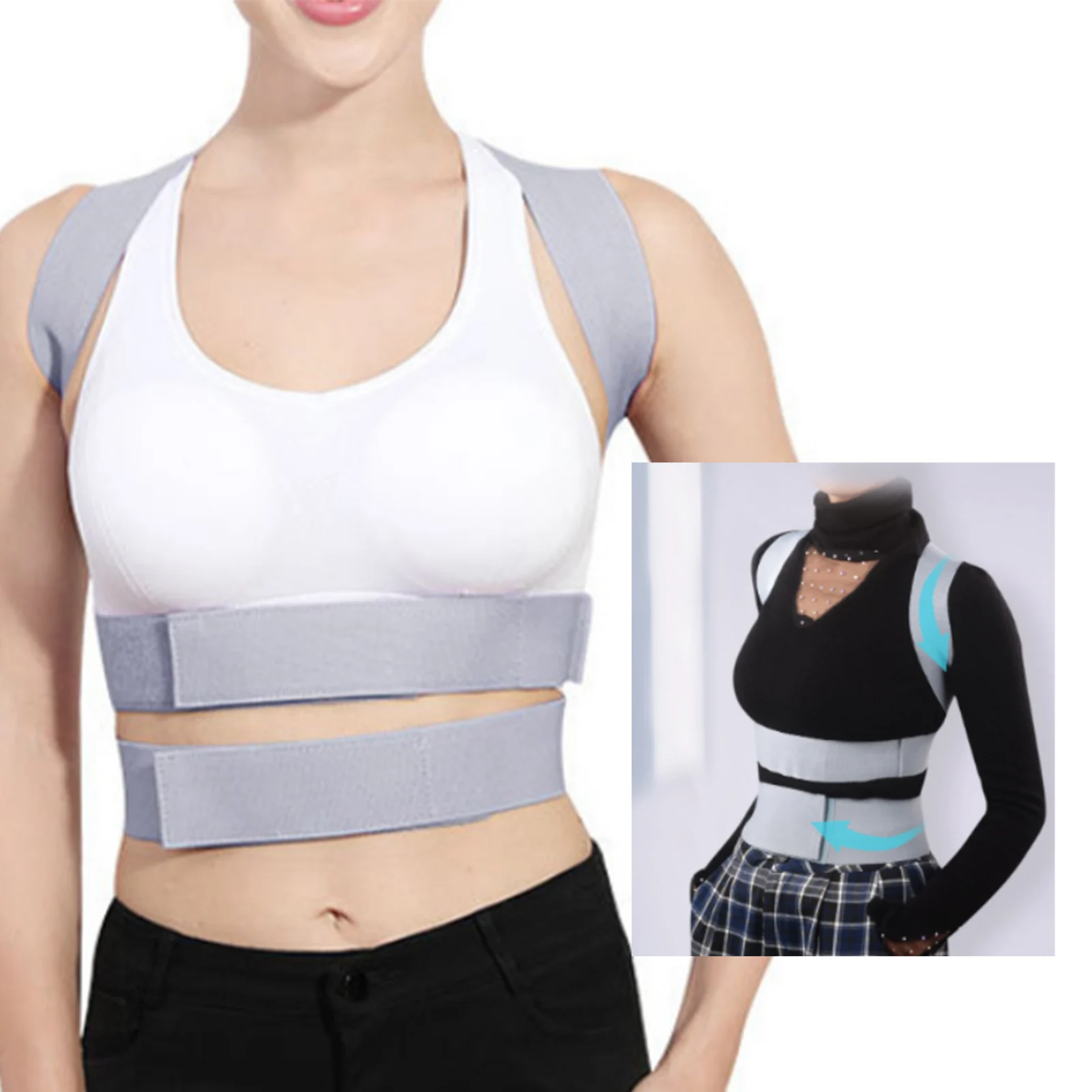 Back Straightener Brace Posture Corrector Adjustable Breathable Soft Gray Back Straightener Brace for Women Men
Back Straightener Brace Posture Corrector Adjustable Breathable Soft Gray Back Straightener Brace for Women Men