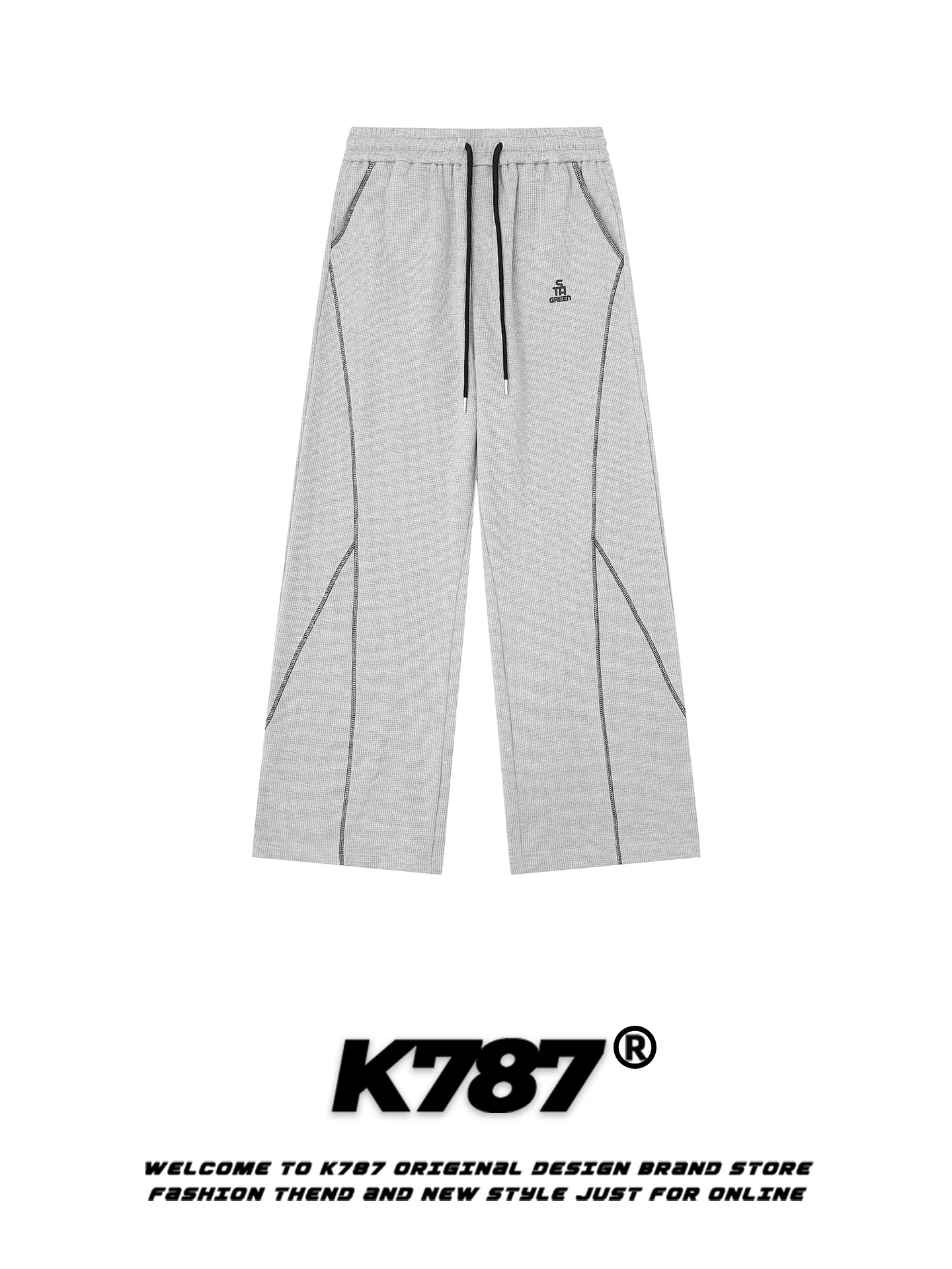K787 American Sle Vintage Wfle Pattern Casual Sweatpants High Waist Straight Leg Loose Fit Sports Trousers for Men And Women
K787 American Sle Vintage Wfle Pattern Casual Sweatpants High Waist Straight Leg Loose Fit Sports Trousers for Men And Women