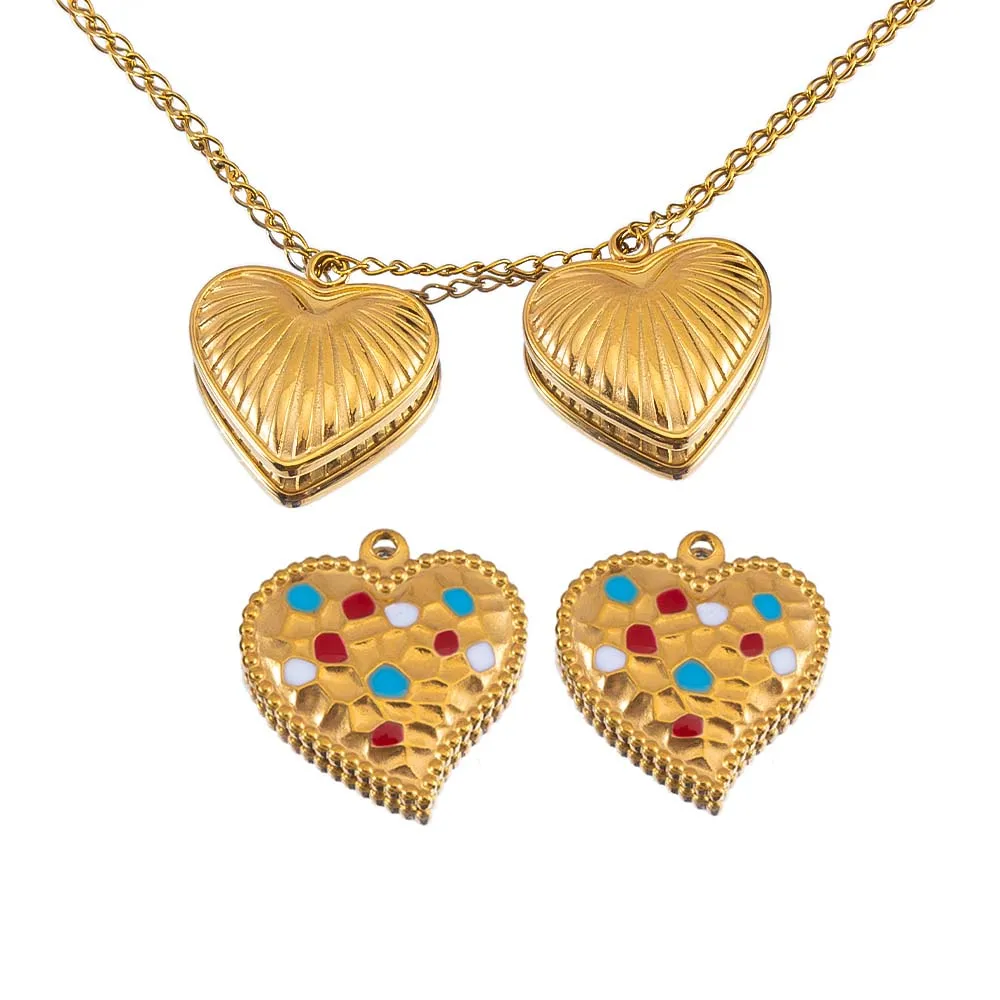 2pcs Fashion Enamel Love Heart Charm Stainless Steel Necklace Pendants Jewelry Making DIY Bracelet Earrings Accessories Material
2pcs Fashion Enamel Love Heart Charm Stainless Steel Necklace Pendants Jewelry Making DIY Bracelet Earrings Accessories Material