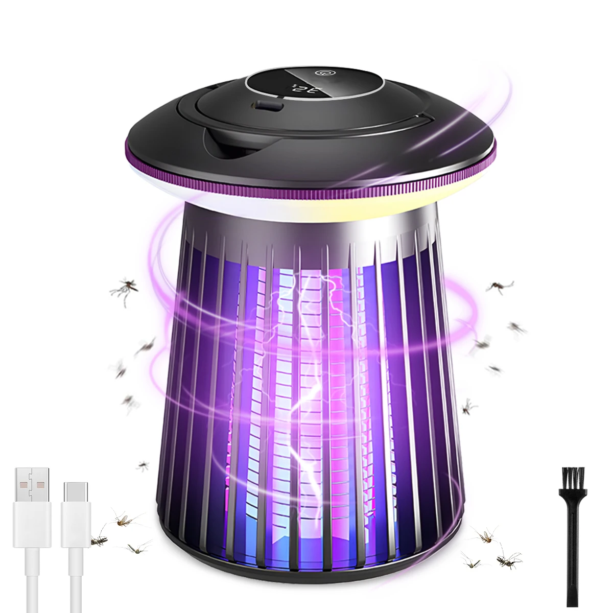 Mosquito Killer Lamp 2000mAh USB Rechargeable 3-Level Bug Light Ambiance Night Light 2-in-1 Hangable Desktop Zapper for Home
Mosquito Killer Lamp 2000mAh USB Rechargeable 3-Level Bug Light Ambiance Night Light 2-in-1 Hangable Desktop Zapper for Home