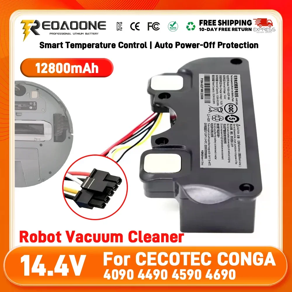 For CECOTEC CONGA 4090 4490 4590 4690 Robot Vacuum Cleaner Accessories Spare Parts Tool Original 6500mAh Replacement Battery
For CECOTEC CONGA 4090 4490 4590 4690 Robot Vacuum Cleaner Accessories Spare Parts Tool Original 6500mAh Replacement Battery
