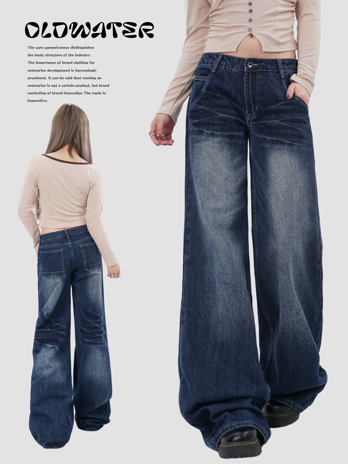 American High Street Straight Leg Jeans Women's Blue adient Waed Vintage Loose Match All Drag Leg Pants
American High Street Straight Leg Jeans Women's Blue adient Waed Vintage Loose Match All Drag Leg Pants