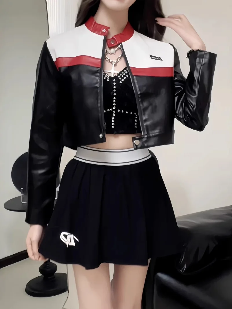 Women's Short Biker Jacket Long Sleeve Leather Coat Car Racing Suit Repairing Workwear Stylish Fashionable Winter Outerwear
Women's Short Biker Jacket Long Sleeve Leather Coat Car Racing Suit Repairing Workwear Stylish Fashionable Winter Outerwear