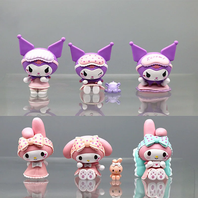 6pcs Cute Kuromi Figures My Melody Toy Pajamas Series Collection Home Decorate For Children Christmas Gift
6pcs Cute Kuromi Figures My Melody Toy Pajamas Series Collection Home Decorate For Children Christmas Gift