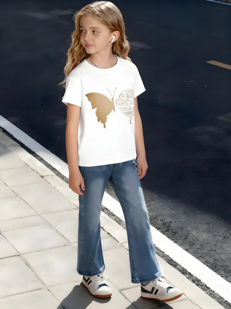 Kids Children's Cotton T-Shirt Butterfly with Inspirational Words Wing Design for Boys Girls Elegant Nature Theme Outfit
Kids Children's Cotton T-Shirt Butterfly with Inspirational Words Wing Design for Boys Girls Elegant Nature Theme Outfit
