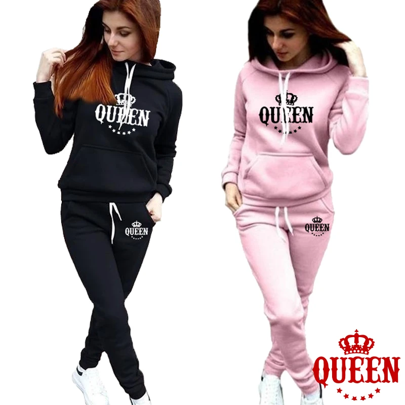 Fashion Queen Print Women Track Suits Sports Wear Jogging Suits Ladies Hooded Tracksuit Set Hoodies+Sweatpants Sweat Suits
Fashion Queen Print Women Track Suits Sports Wear Jogging Suits Ladies Hooded Tracksuit Set Hoodies+Sweatpants Sweat Suits