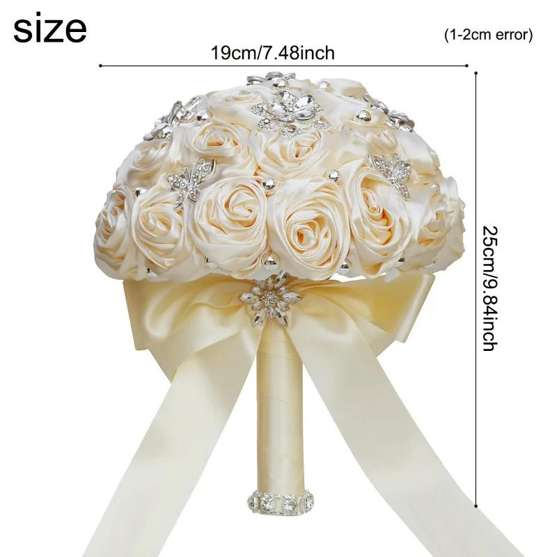 Amazon Source Bridal Bridesmaid Bouquet Crystal Diamond Ribbon Rose Bouquet Manufacturer Spot 809A
Amazon Source Bridal Bridesmaid Bouquet Crystal Diamond Ribbon Rose Bouquet Manufacturer Spot 809A