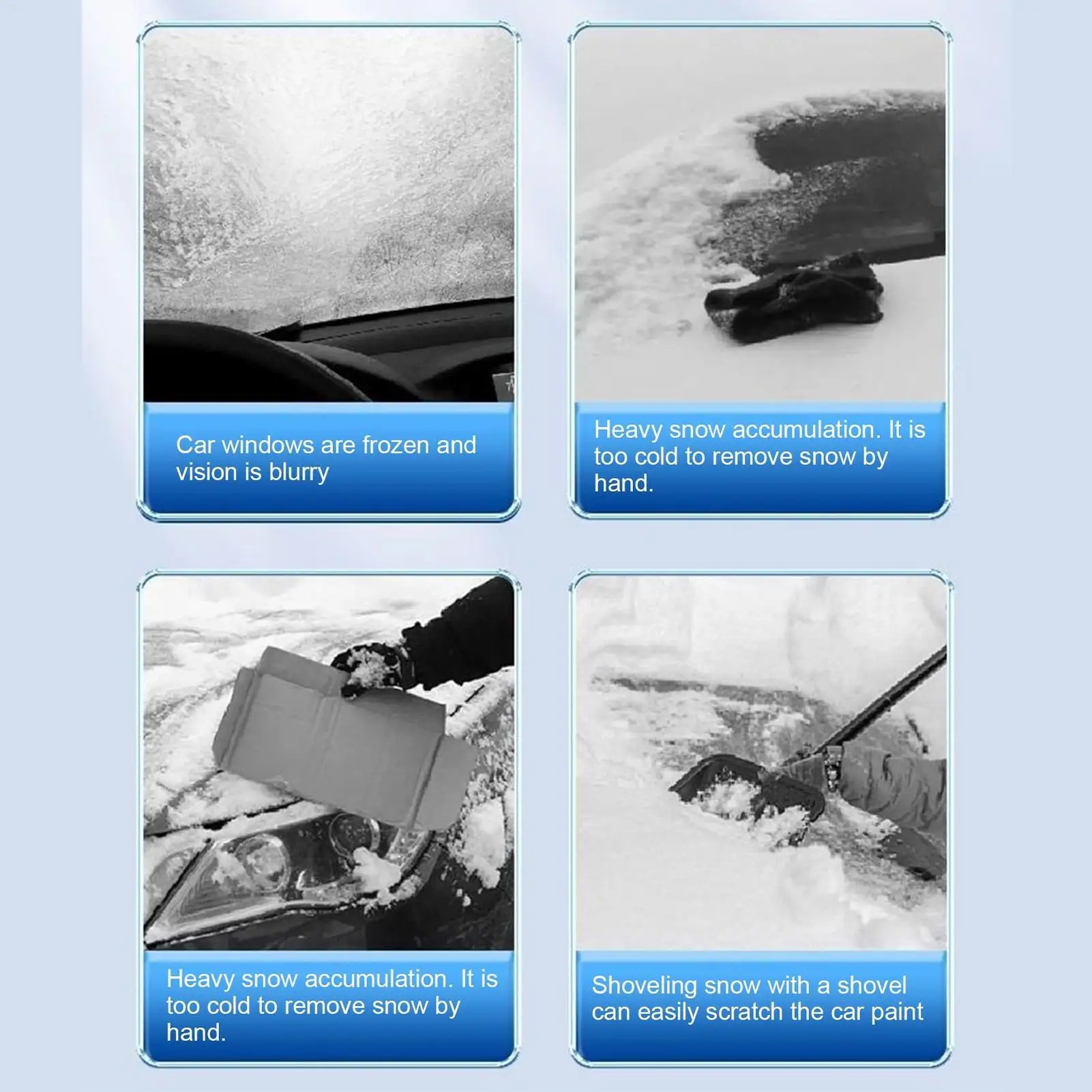 Скребок для снега для автомобиля, выдвижная лопата с двойной головкой, автомобильная щетка для снега и скребок для льда для лобового стекла, окон грузовика, седана, автофургона, зима
Скребок для снега для автомобиля, выдвижная лопата с двойной головкой, автомобильная щетка для снега и скребок для льда для лобового стекла, окон грузовика, седана, автофургона, зима