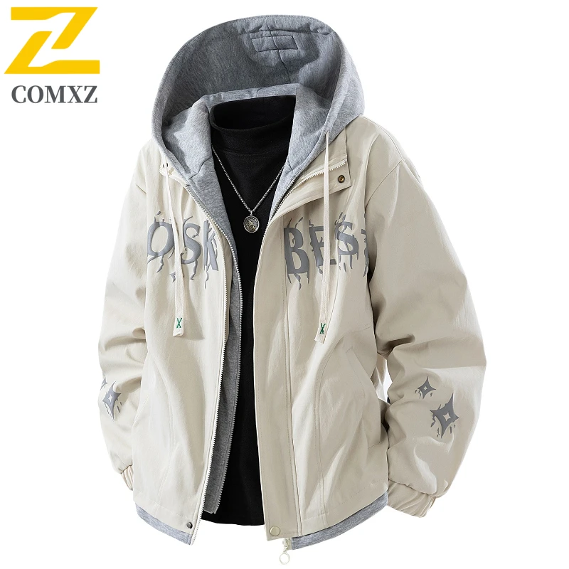 COMXZ рабочая одежда, мужская куртка 2025 года, поддельная двухсекционная модная универсальная удобная дышащая куртка с капюшоном, уличная повседневная куртка на молнии
COMXZ рабочая одежда, мужская куртка 2025 года, поддельная двухсекционная модная универсальная удобная дышащая куртка с капюшоном, уличная повседневная куртка на молнии