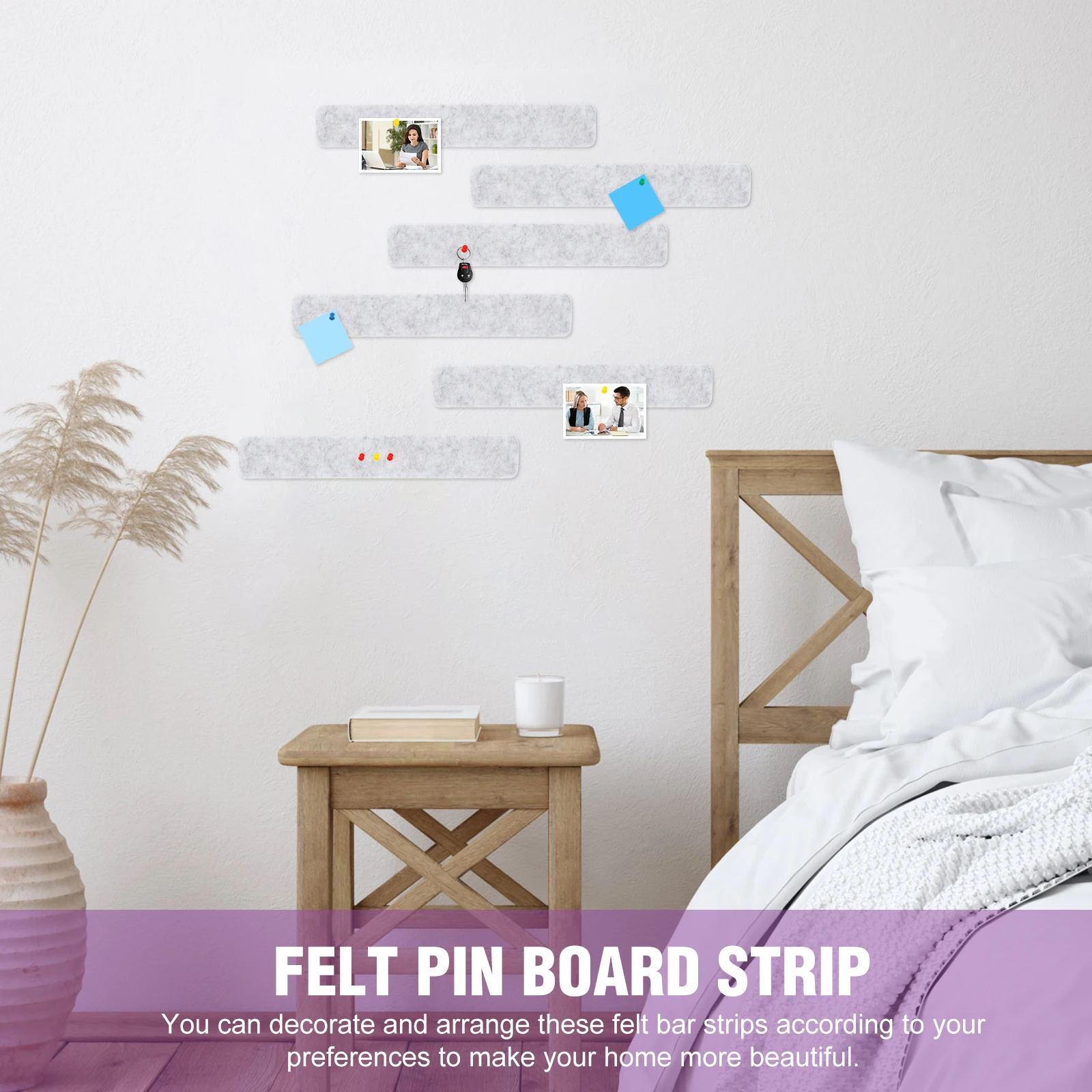 8 Pcs Felt Bulletin Board Strips Wall Memo Bar Cork Pin Strip for Magnet Decor Home Office Safe Photo Display
8 Pcs Felt Bulletin Board Strips Wall Memo Bar Cork Pin Strip for Magnet Decor Home Office Safe Photo Display