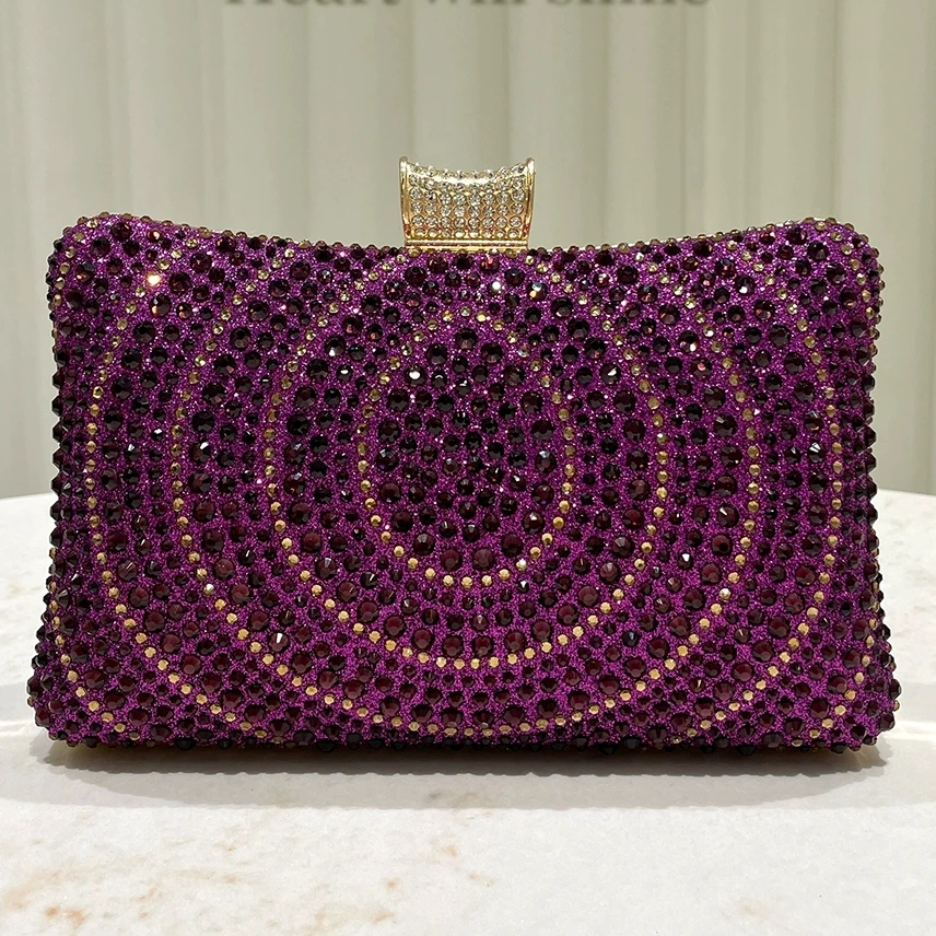 Purple Rhinestone Prom Bag Wedding Purse Women's Gala Fashion Evening Party handbags
Purple Rhinestone Prom Bag Wedding Purse Women's Gala Fashion Evening Party handbags