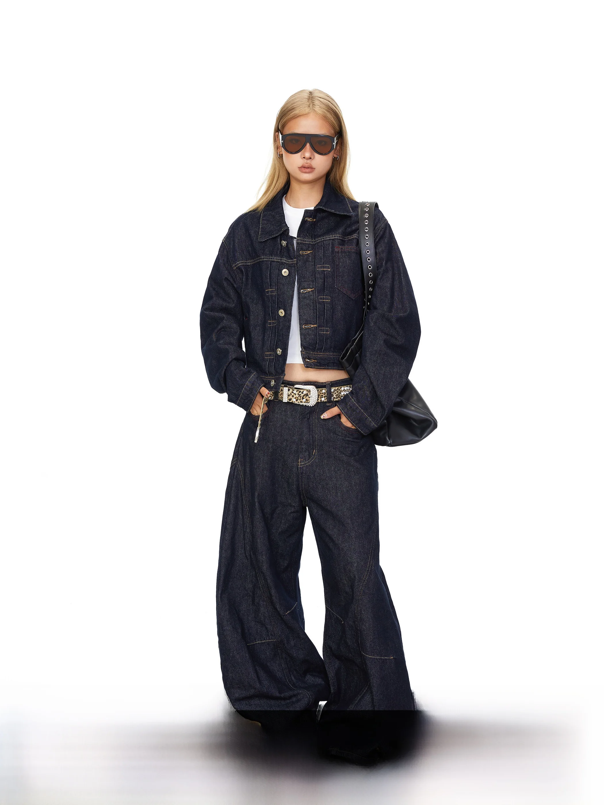 Blackbb American Workwear Denim Short Jacket And Wide Leg Pants Two Piece Set Women's Autumn Fashion Casual Work Outfit
Blackbb American Workwear Denim Short Jacket And Wide Leg Pants Two Piece Set Women's Autumn Fashion Casual Work Outfit