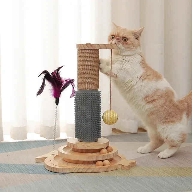 Solid Wood Pet Cat Toy, Turntable, Funny Stick Balls, Durable Sisal Scratching Board, Grab Column, Durable Cat Toys
Solid Wood Pet Cat Toy, Turntable, Funny Stick Balls, Durable Sisal Scratching Board, Grab Column, Durable Cat Toys