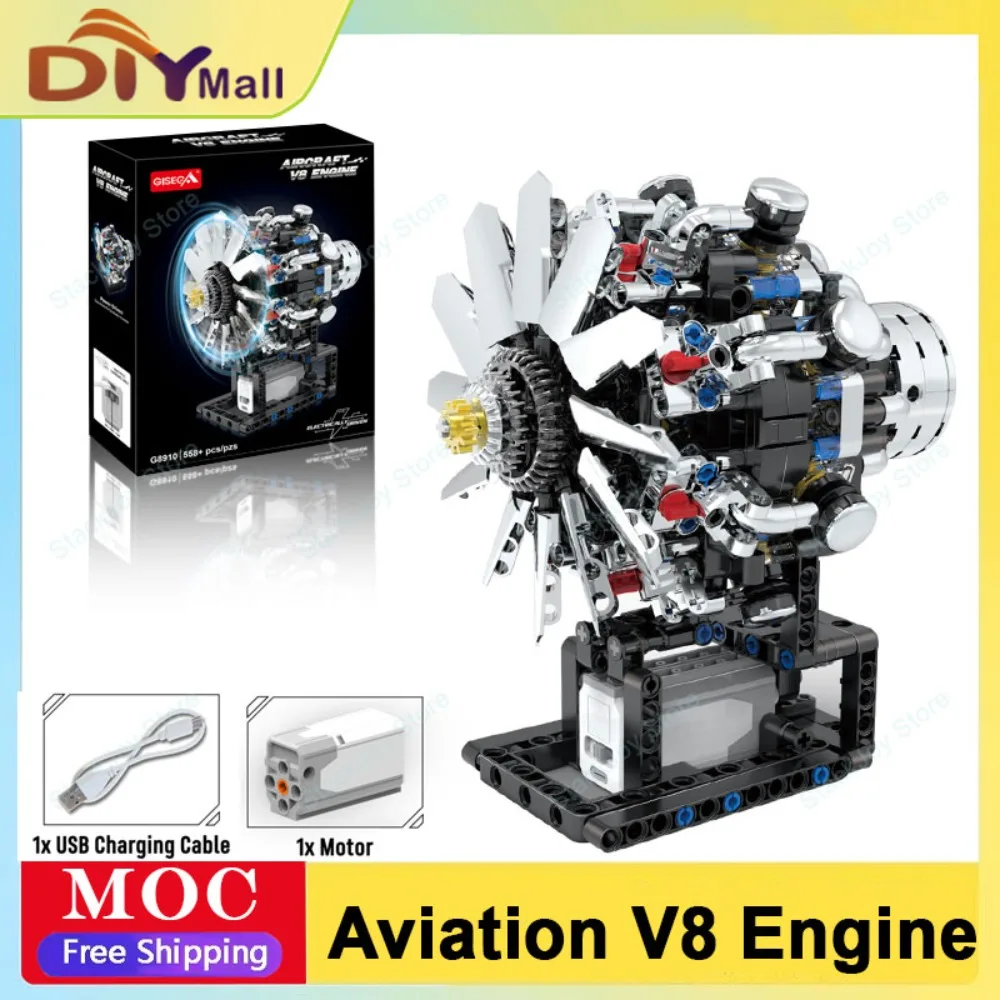 G8910 558pcs Aviation V8 Engine Aircraft Internal Combustion Engine Building Blocks Model Toy Educational STEM Kit for Kid Adult
G8910 558pcs Aviation V8 Engine Aircraft Internal Combustion Engine Building Blocks Model Toy Educational STEM Kit for Kid Adult