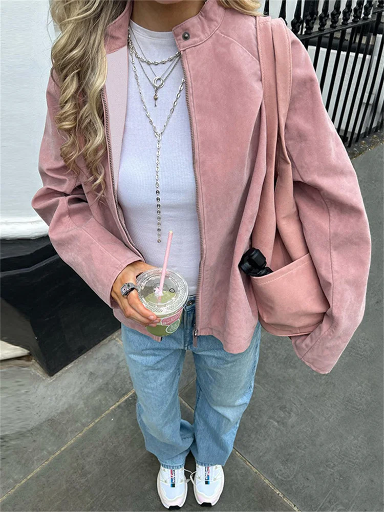 Модные однотонные осенние куртки для женщин: свободные кардиганы с карманами, длинными рукавами и молнией, повседневные куртки для работы и отдыха
Модные однотонные осенние куртки для женщин: свободные кардиганы с карманами, длинными рукавами и молнией, повседневные куртки для работы и отдыха