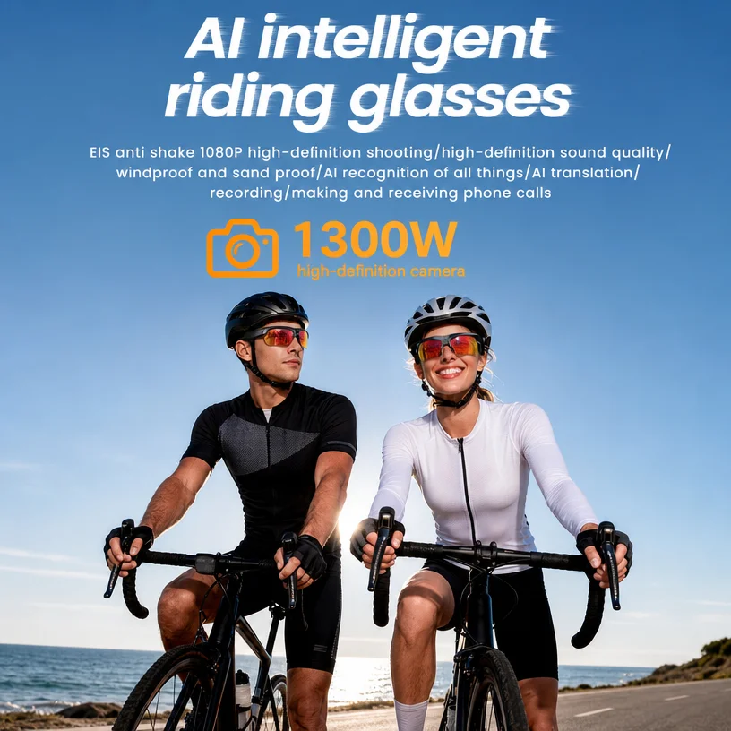 1300W Camera Smart AI Cycling Glasses, Recording, Photo, Voice Call, Translation, Bluetooth Music, High-Definition Anti-Shake Wa
1300W Camera Smart AI Cycling Glasses, Recording, Photo, Voice Call, Translation, Bluetooth Music, High-Definition Anti-Shake Wa