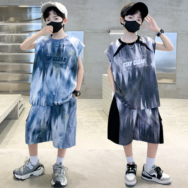 Children Cotton Summer Suit for Boys Top and Bottom Clothes Set Sleeveless + Shorts Two Pieces Tracksuit Kids Printed Outfit
Children Cotton Summer Suit for Boys Top and Bottom Clothes Set Sleeveless + Shorts Two Pieces Tracksuit Kids Printed Outfit