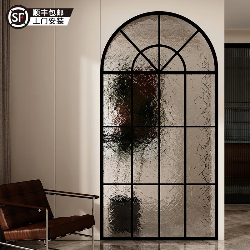 Ba Tie 2025 new American glass screen partition French entry living room wrought iron European retro arch decoration
Ba Tie 2025 new American glass screen partition French entry living room wrought iron European retro arch decoration