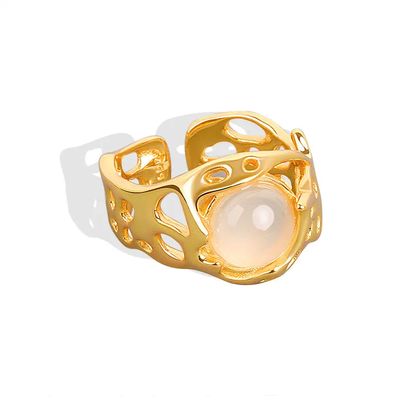 925 Sterling Silver Rings for Women Girls Irregular Hollow Trendy Elegant Creative Gold Color Design Adjustable Party Jewelry
925 Sterling Silver Rings for Women Girls Irregular Hollow Trendy Elegant Creative Gold Color Design Adjustable Party Jewelry