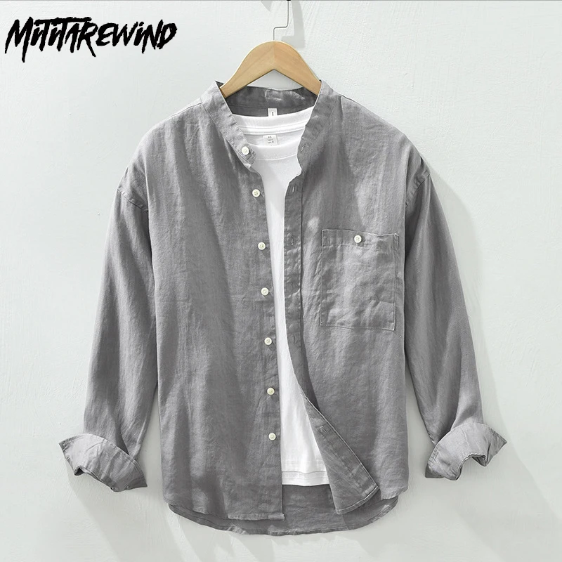 Spring Autumn Pure Linen Long Sleeve Shirt Men Japanese Casual Shirts Stand Collar Solid Button Up Shirt Simple Breathable Top
Spring Autumn Pure Linen Long Sleeve Shirt Men Japanese Casual Shirts Stand Collar Solid Button Up Shirt Simple Breathable Top