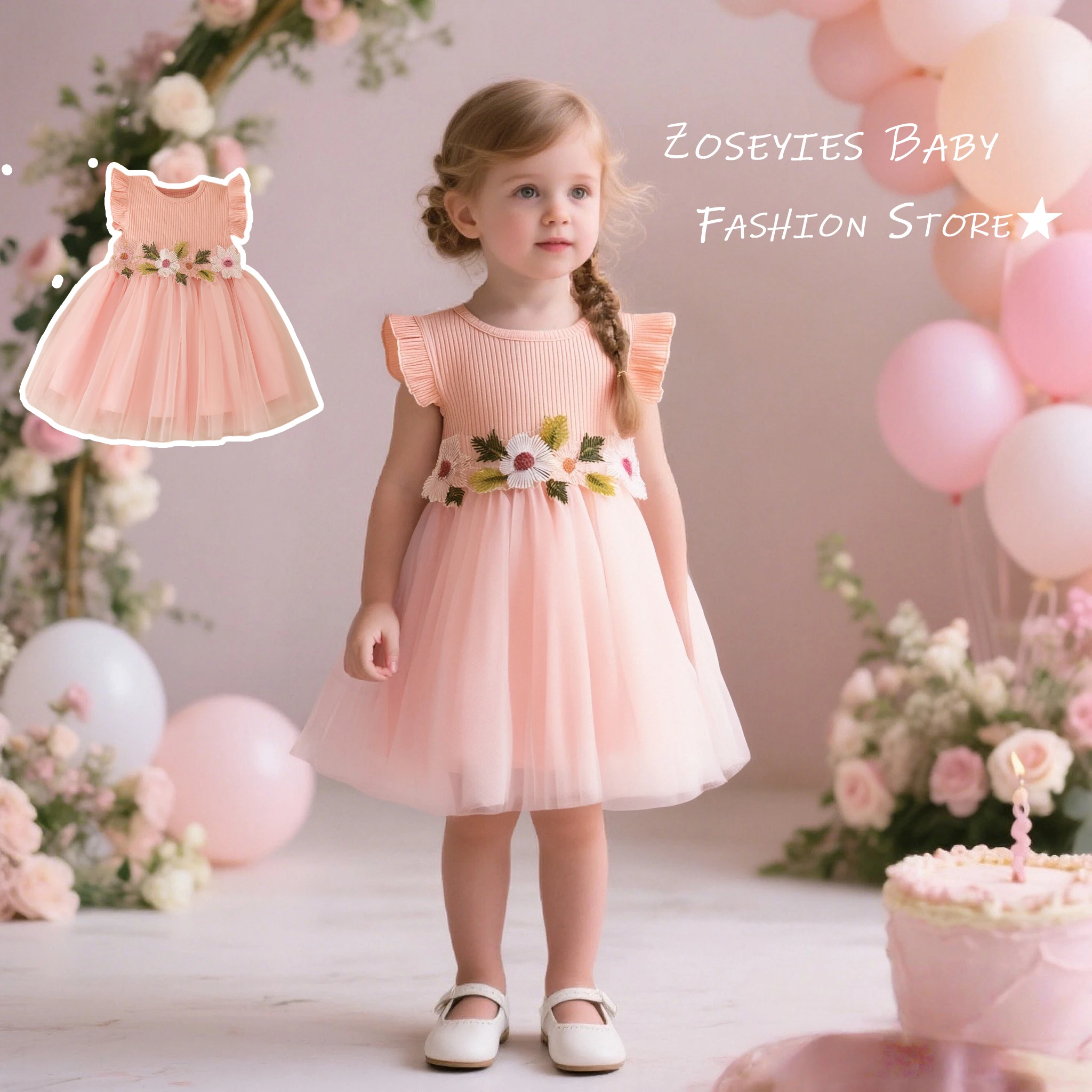 Baby Girl Dress Summer Flower Embroidery Mesh Girl Dress Cute Girl Princess Dress Baby Girl Clothes
Baby Girl Dress Summer Flower Embroidery Mesh Girl Dress Cute Girl Princess Dress Baby Girl Clothes