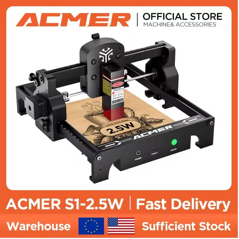 ACMER S1 2,5 Вт 3,5 Вт мини-лазерный гравер для DIY окрашенная собачья бирка кожаный деревянный пластиковый логотип машина с ЧПУ
ACMER S1 2,5 Вт 3,5 Вт мини-лазерный гравер для DIY окрашенная собачья бирка кожаный деревянный пластиковый логотип машина с ЧПУ
