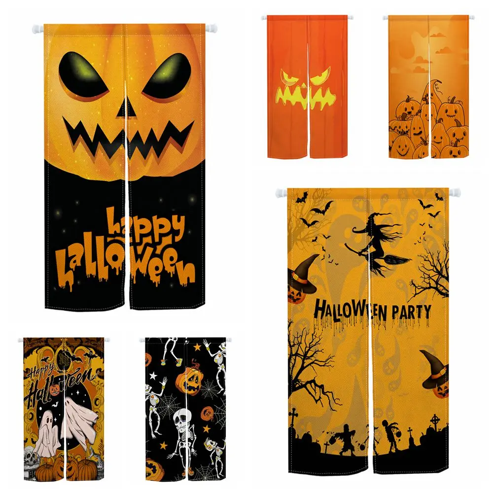 Halloween Japanese Style Doorway Curtains Horror Pumpkins Skull Ghost Witch Holiday Bedroom Entrance Half-Split Door Curtain
Halloween Japanese Style Doorway Curtains Horror Pumpkins Skull Ghost Witch Holiday Bedroom Entrance Half-Split Door Curtain