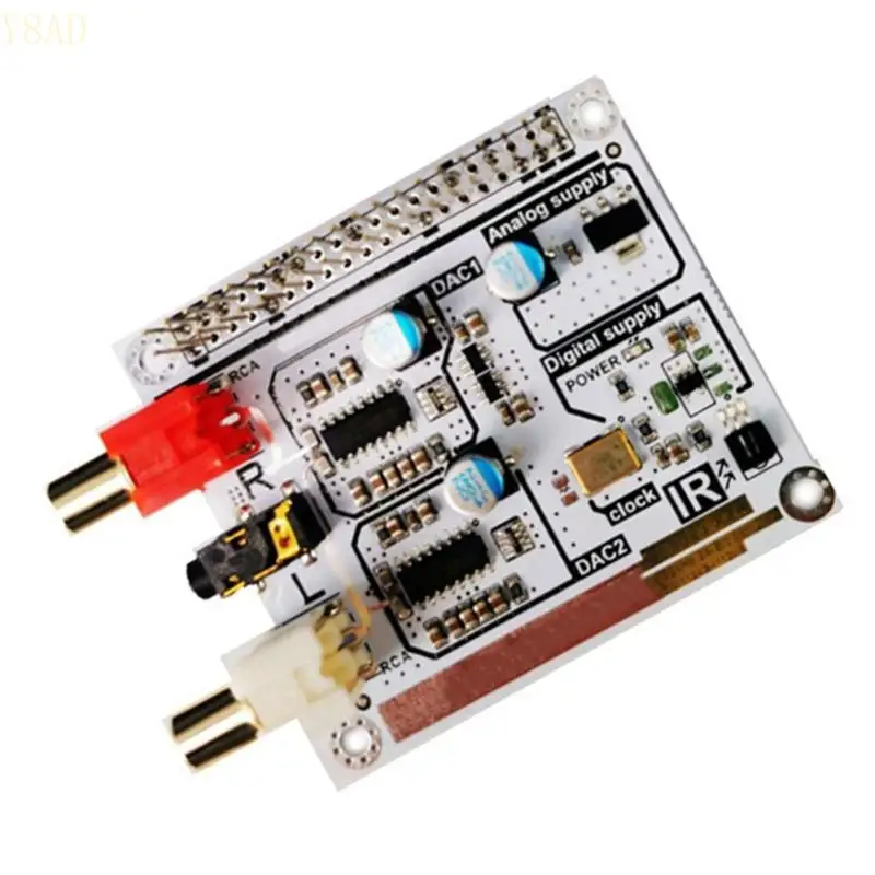 Y8AD DAC Board 2CH DAC Hifi Double Decoding I2S Board for RPi 4B/3B+/3B/2B/ZEROW
Y8AD DAC Board 2CH DAC Hifi Double Decoding I2S Board for RPi 4B/3B+/3B/2B/ZEROW